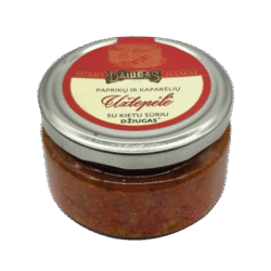 Paprikų, alyvuogių ir kaparėlių užtepėlė su kietuoju sūriu Džiugas®, 190 g